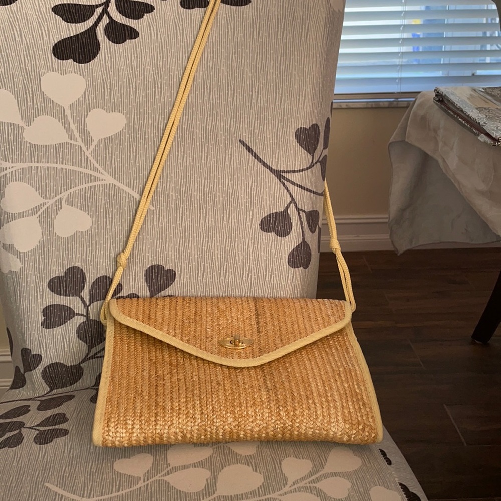 Vintage Waves by Tandem bag. Straw woven handbag